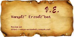 Vanyó Erzsébet névjegykártya