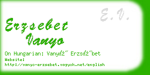 erzsebet vanyo business card